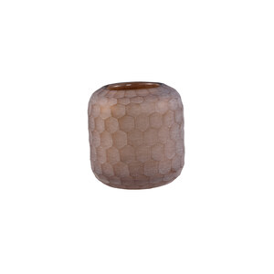 Vaela Beige Glass hand-ground Honeycomb Hurricane Lantern S 1