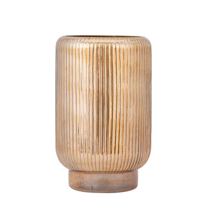 Shalea Amber gerippte Glas-Sturmlaternen-Basis rund L