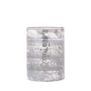 Dessie White Glass Stormlight Antique Silver round S 1