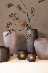 Ayva Taupe round glass hand-ground striped Stormlight 3