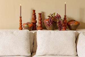 Kirsey Bordeaux ceramic candle holder irregular B 3