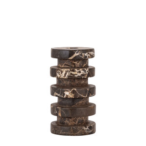 Eris candle holder S with dark brown marble coating 1