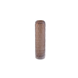 Vaela Beige Glas handgeschliffene Waben-Vase M