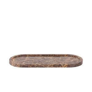 Eris dunkelbraune Marmortafel mit Rand oval S