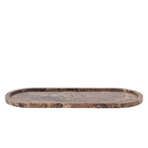 Eris dunkelbraune Marmortafel mit Rand oval L