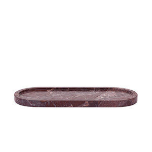 Eris Burgunder Marmorplatte mit Rand oval S