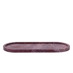 Eris Burgunder Marmorplatte mit Rand oval L