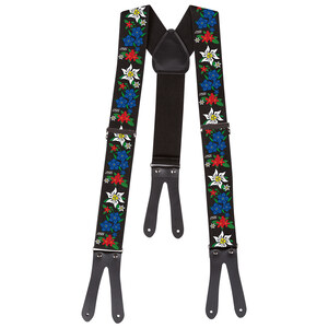 PSS Hosenträger zum Knöpfen zum Knöpfen, Motiv "Alpenflower", 95 cm