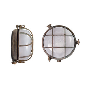 Tortuga 200.14 Außenwandlampe, Messing brüniert dunkelbraun, Transparentes Glas