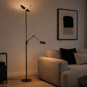 Stehlampe Zenith 2 4390ZW schwarz mit doppeltem Reflektor