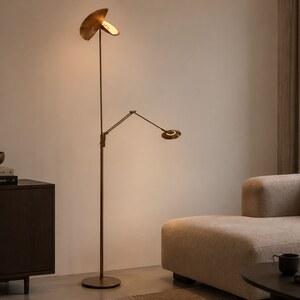 Bodenlampe Zenith 2 4390BR bronze mit doppeltem Reflektor