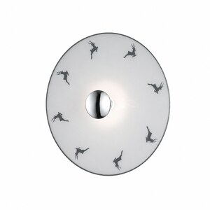 Wandleuchte NONNA D62cm, Hirsch grau, chrom Refl.