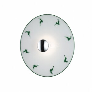 Wandleuchte NONNA D62 cm, Hirsch grün, Refl. chrome 1