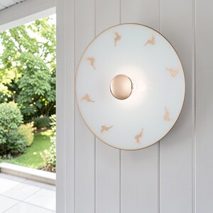 Wandleuchte NONNA D62 cm, Hirsch gold, gold Refl. 3