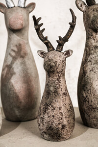 Rosalio hellbraune Zement-Rentierfigur L 3