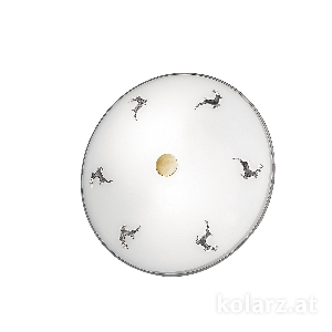 Ceiling light NONNA, antique brass, deer grey 1