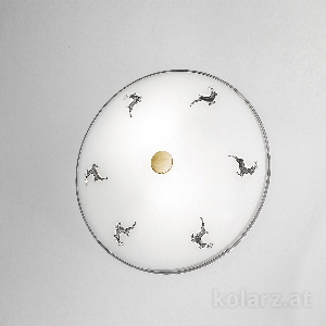Ceiling light NONNA, antique brass, deer grey 2