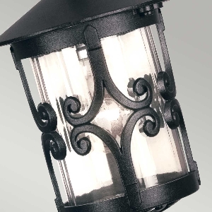 Hereford Lanterna a catena da portico a 1 luce - Nero 2