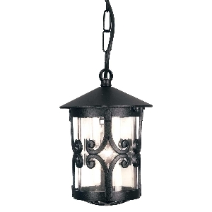 Hereford 1 Light Porch Kettenlaterne - Schwarz