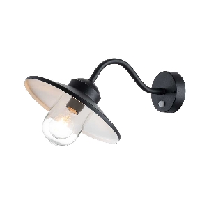 Klampenborg 1 Light Wall Lantern with PIR - Black 1