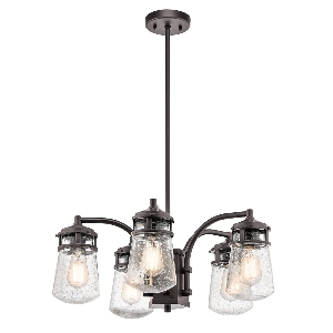 Lyndon 5 Light Outdoor Chandelier - Architectural Bronze