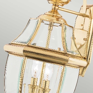 Newbury 2 Light Large Wall Lantern - Lacquered Polished Brass 2
