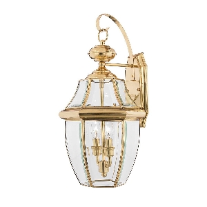 Newbury 2 Light Large Wall Lantern - Lacquered Polished Brass 1