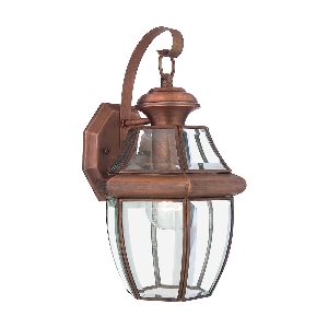 Newbury 1 Light Medium Wall Lantern - Lacquered Aged Copper 1