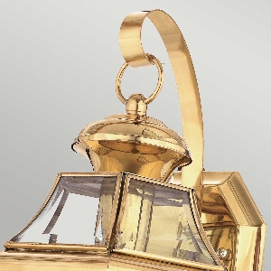 Newbury 1 Light Medium Wall Lantern - Lacquered Polished Brass 2