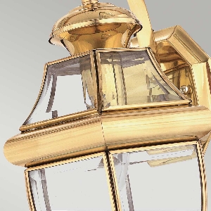 Newbury 1 Light Medium Wall Lantern - Lacquered Polished Brass 3