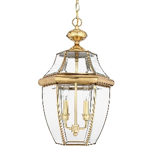 Newbury 2 Light Large Chain Lantern - Lacquered Polished Brass