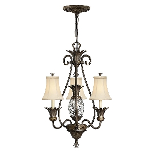 Plantation 3 Licht Kronleuchter - Perle Bronze