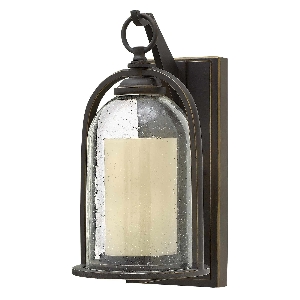 Quincy 1 leichte kleine Wandlaterne - Ölgeriebene Bronze