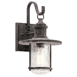 Riverwood Medium Wall Lantern - Weathered Zinc
