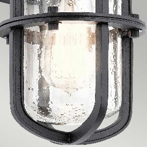 Suri 1 light small wall lantern - Black textured 3