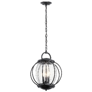 Vandalia 3 Light Large Chain Laterne - Schwarz strukturiert