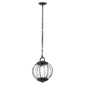 Vandalia 1 Light Medium Kettenlaterne - Schwarz strukturiert