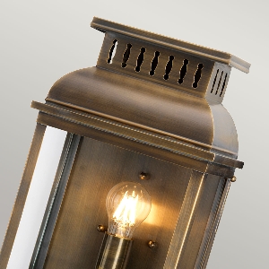 Westminster 1 Light Wall Lantern - Aged Brass 2
