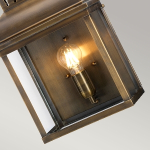 Westminster 1 Light Wall Lantern - Aged Brass 3