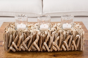 Bougeoir FOSSIL avec 3 verres 4