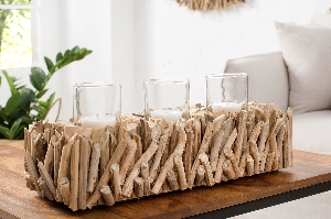Bougeoir FOSSIL avec 3 verres 2